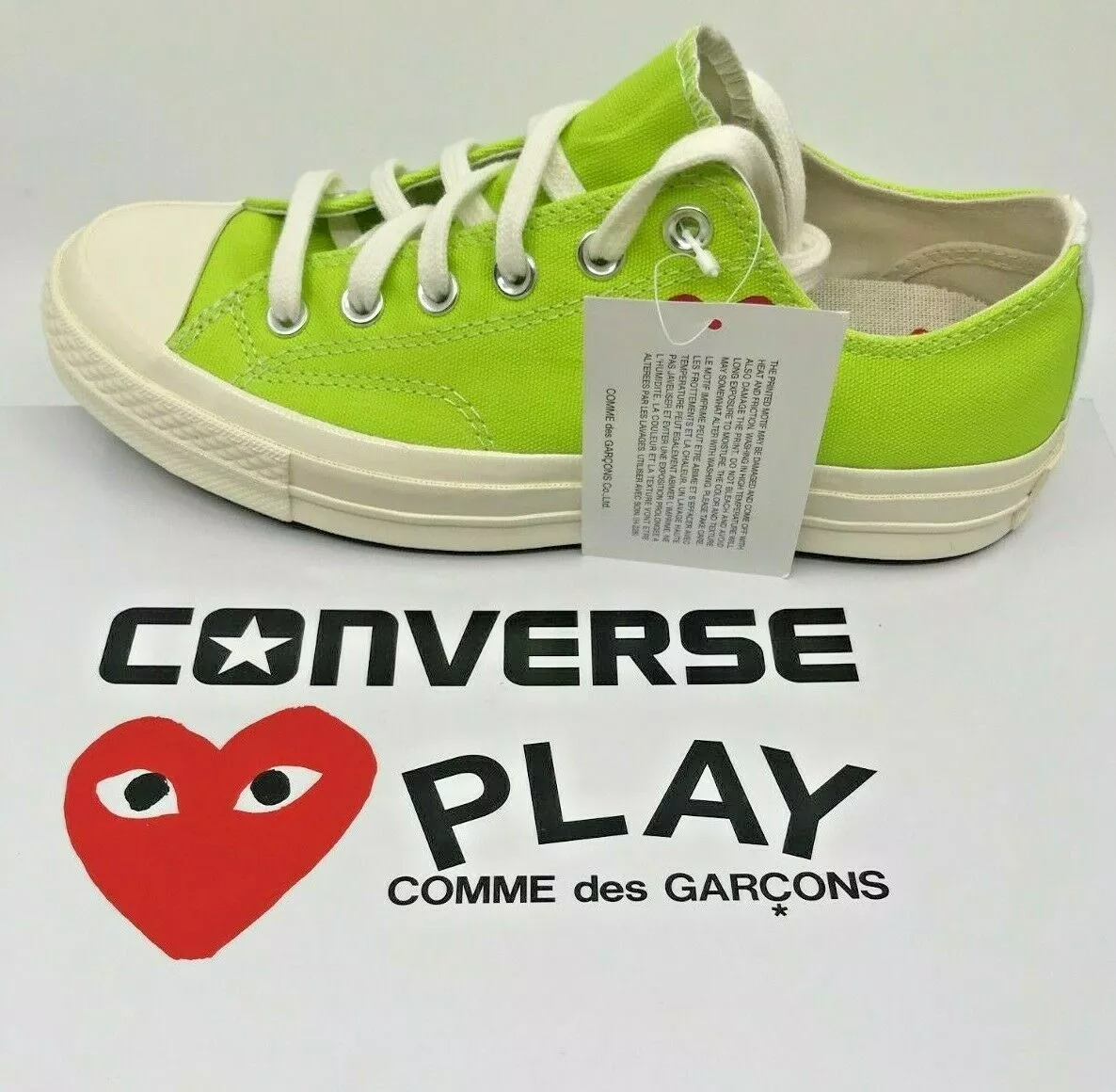 soborno Innecesario Bendecir Converse NEW Unisex Comme des Garcons Play Green Low Top Heart Sneakers SZ  9 11 | eBay