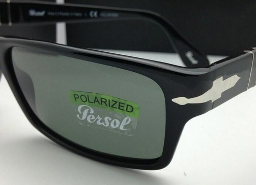 New Polarized PERSOL Sunglasses 2747-S 95/48 57-16 Black w/ Crystal Green lenses - 第 9/12 張圖片
