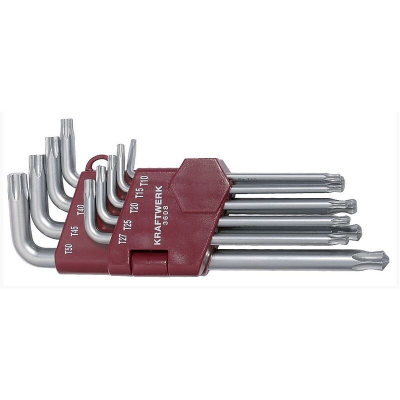 Serie 9 chiavi maschio torx T10-T50 lucide