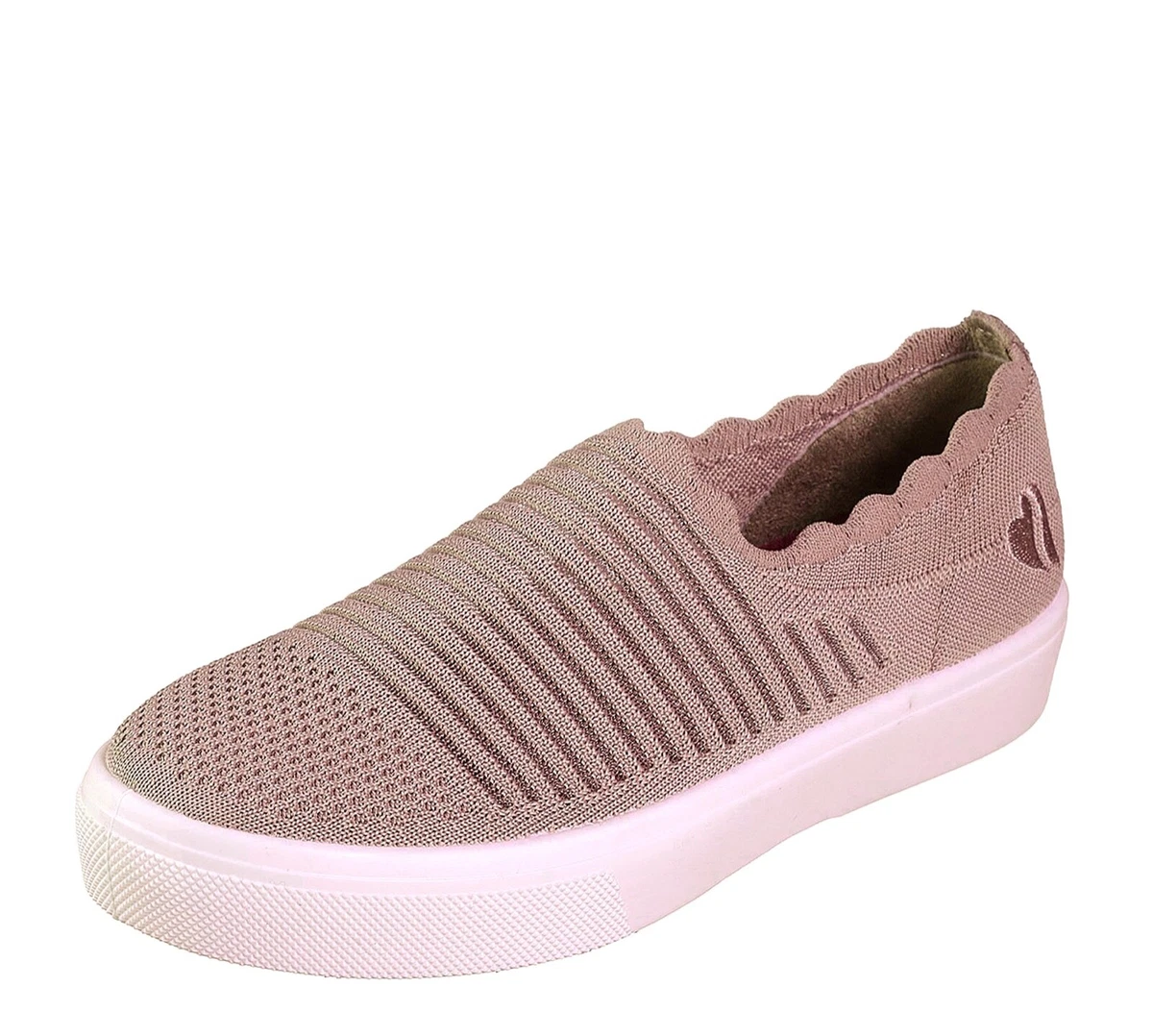 Skechers NEW Poppy Breezy Street blush nude pink slip on comfort trainers sz 3 8