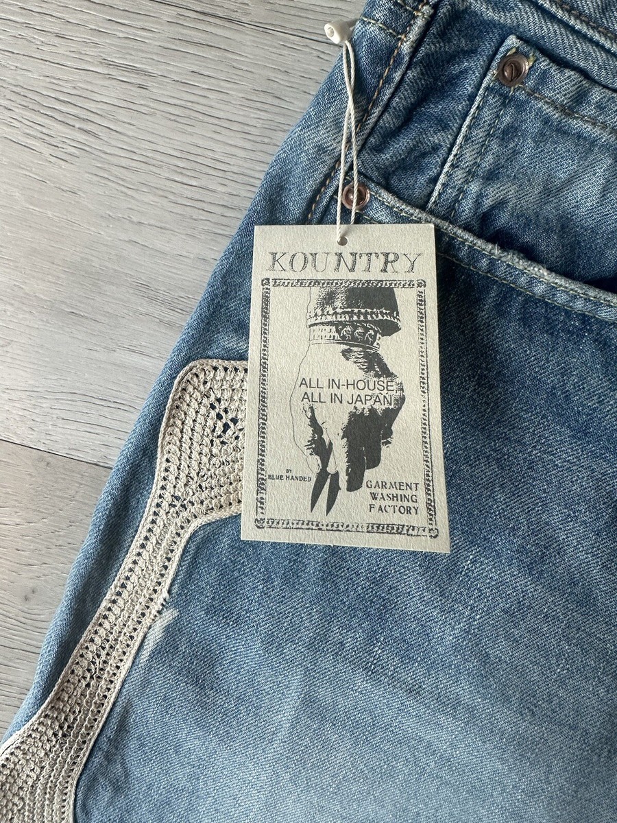 Kapital 14oz Denim 5P Short Pants (Bone Embroidery) (32 Kapital 14oz Denim 5P Short Pants (Bone Embroidery) (32