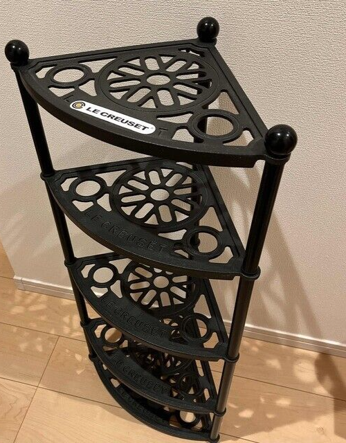 Le Creuset 5 tier pot stand Black Display shelf Enamel New Boxed