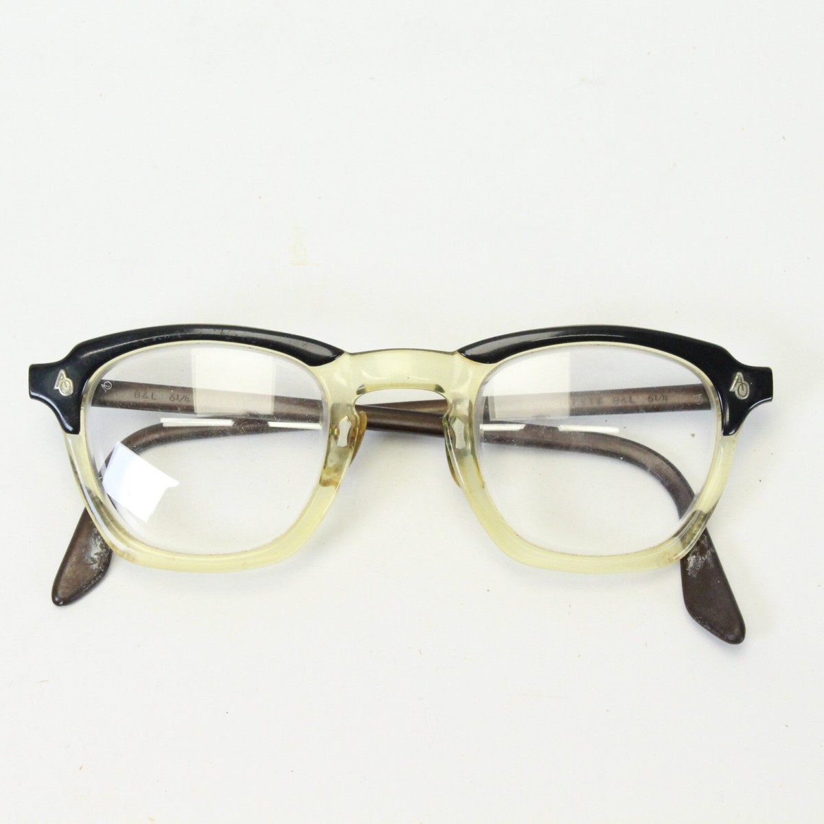 【超希少】1930's BAUSCH&LOMB - L ROUND Vintage 1960's Bausch & Lomb Safety Glasses Black Clear