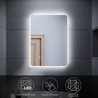 Led Badspiegel 50X70 Mit Beleuchtung Touch Badezimmerspiegel Wandspiegel Spiegel