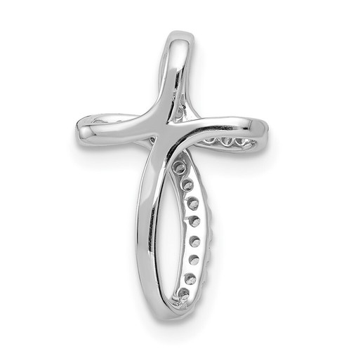 14k White Gold 1/15Ct Diamond Cross Pendant 0.57g, L-16.5mm, W-10.5mmfor Mother - Picture 3 of 6