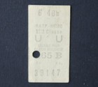 Ancien ticket Paris Métro UU 1ère classe 1956 3