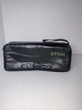 TDK Vintage Cassette Tape Holder Storage Case w/ Carry Handle 15-slide Lock