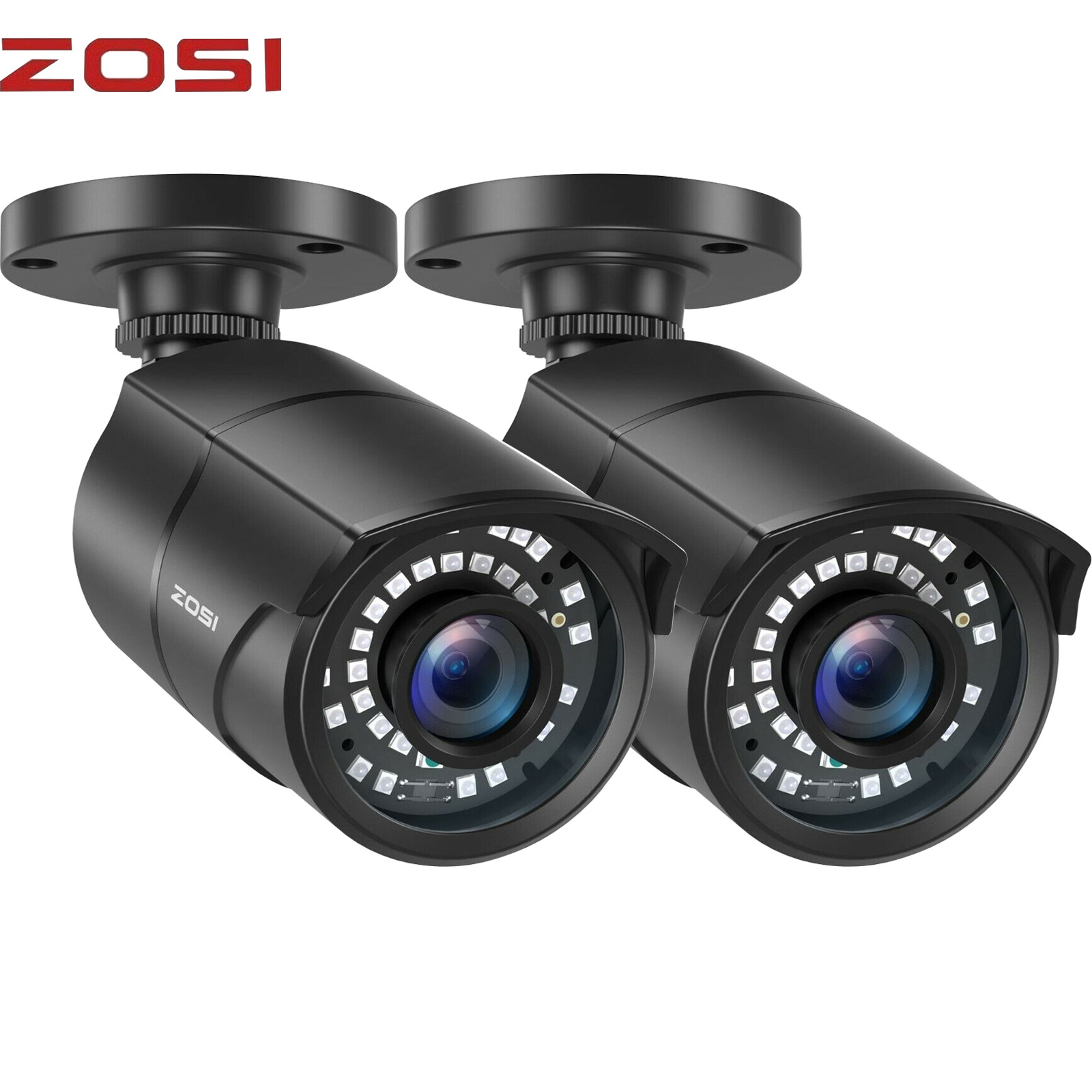 ZOSI  2pcs 4-IN-1 1080p HD 3.6mm TVI AHD CVI Analog Outdoor CCTV Security Camera