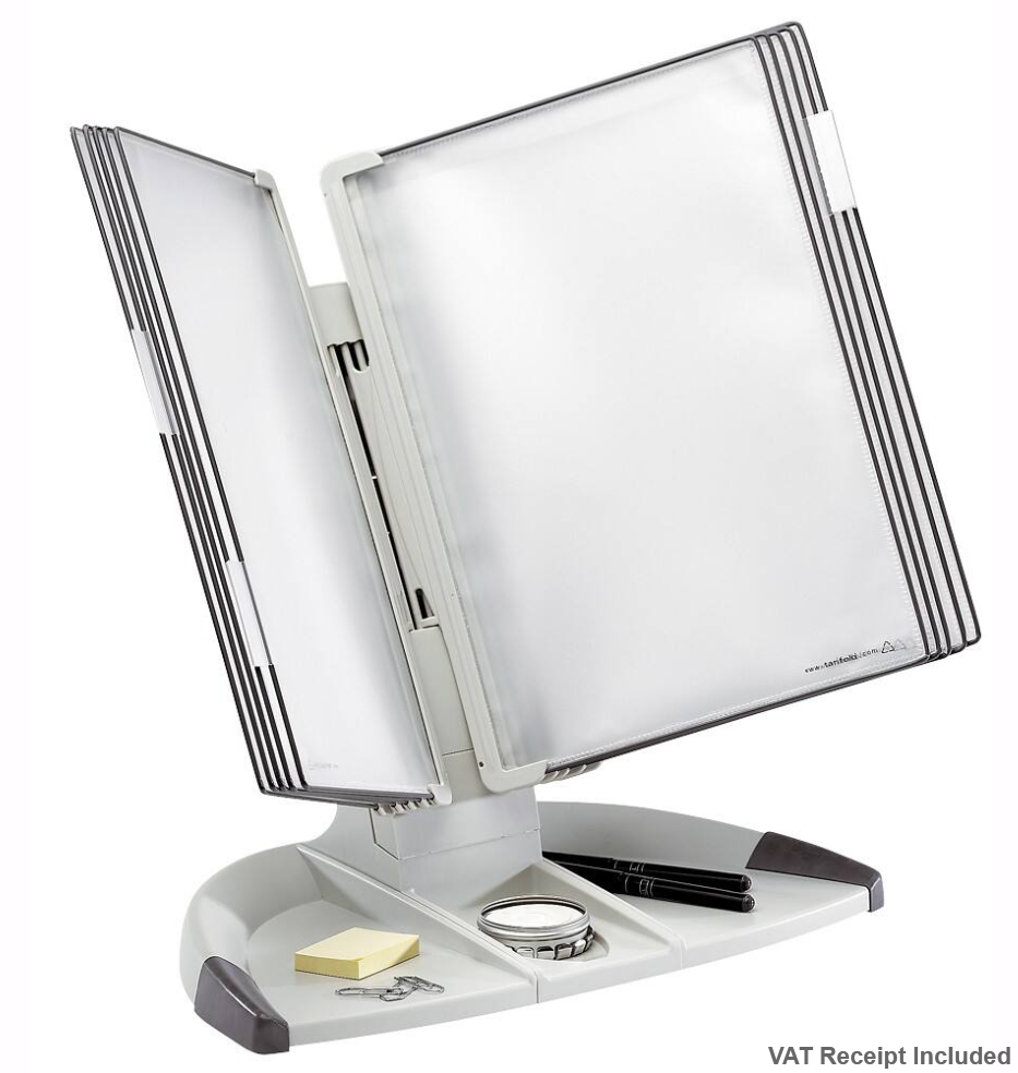 Tarifold A4 Desktop Display System with 10 Black Pocket Panels VAT Invoice