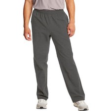 Mens 50 Cotton Open Bottom Jersey Sweatpants w/Pockets,33   L Charcoal Heather