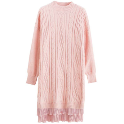 Lady Jumper Dress Long Sweaters Ruffled Knit Pullover Loose Casual Fashion  Baggy | eBay