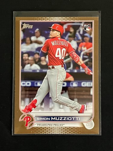 2022 Topps Update Gold Simon Muzziotti #161/2022 Philadelphia Phillies RC - 第 1/2 張圖片