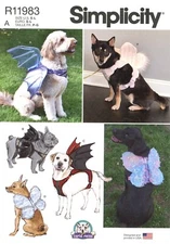 Simplicity R11983 Dog Harness w Butterfly, Fairy, Dragon, Bat Wings UNCUT S9875