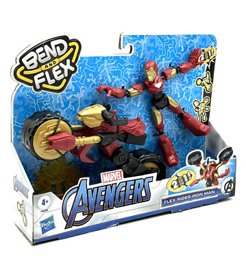 Hasbro Bend and Flex Marvel Avengers Flex Rider Iron Man 2in1 Actionfigur NEU