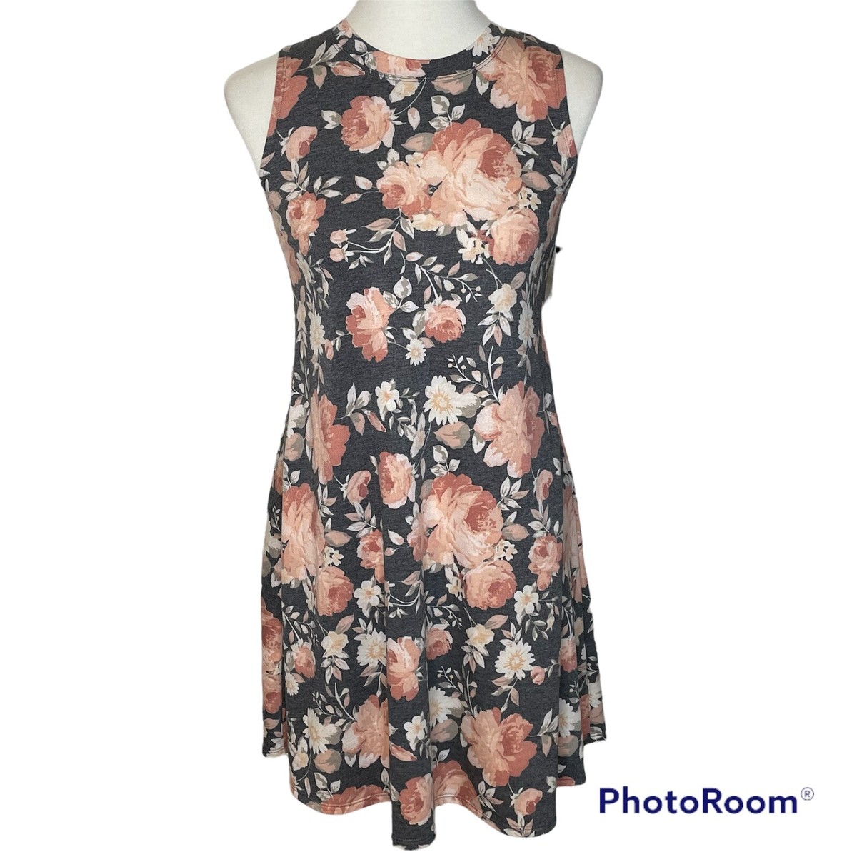 fortune + ivy knit dress Fortune+Ivy NWT Sabrina Knit Dress Floral Pattern Sleeveless Gray Sz.XS  Fairy