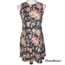 Fortune+Ivy NWT Sabrina Knit Dress Floral Pattern Sleeveless Gray Sz.XS Fairy