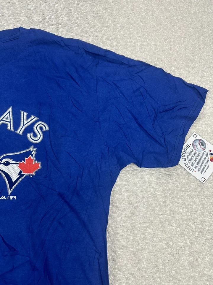 Camiseta masculina Majestic Toronto Blue Jays tamanho XL azul logotipo da liga principal de beisebol Guerrero Jr #27 - Imagem 3 de 4