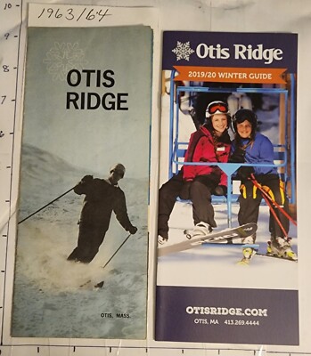 1963/64 OTIS RIDGE SKI AREA TRAIL MAP & 19/20 TM/BROCHURE TOO. BOTH MINT SEE DES