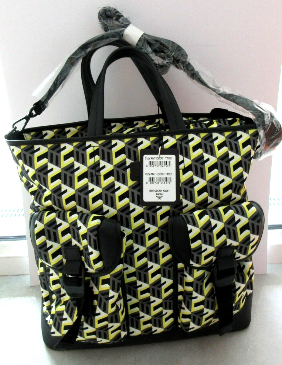 MCM Unisex Large Cubic Logo Tote Shoulder Bag Yellow BlMMTCSCK01YW001