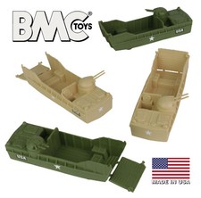 BMC Marx Recast Landing Craft Tan OD Green Plastic Army Men Higgins Boat LCVP