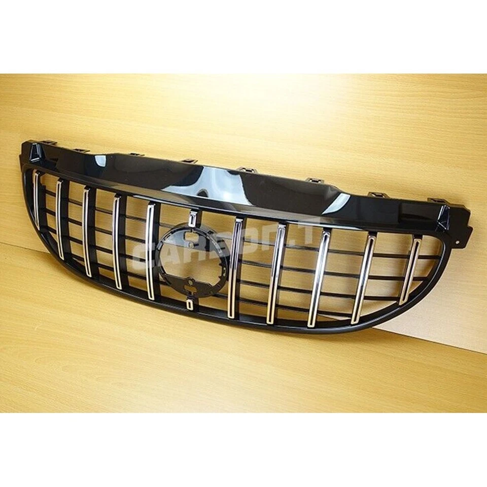 Chrome + Black Front Racing Upper Grille Fit BENZ Smart ForFour W453 2015-2021 Foto 3 de 4