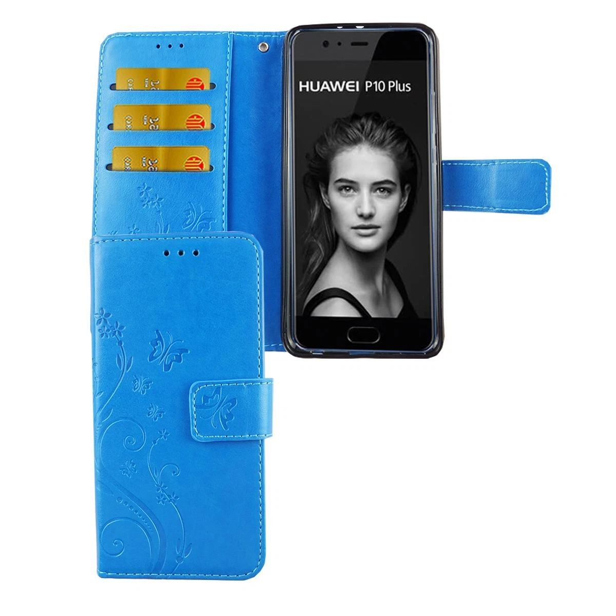 Custodia Magnetica Per Huawei P10 Con Bumper In Metallo E Retro In Vetro, Ricarica Wireless - 5