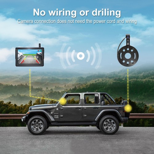 Wireless Backup Camera 1080P 5" Monitor for Jeep Wrangler Spare Tire 2007-2018 - Picture 3 of 14