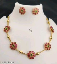 Indian Bollywood Gold Plated Kundan Choker Bridal Necklace Earrings Jewelry Set