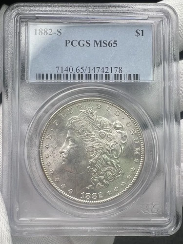 1882-S $1 Morgan Dollar 90% Silver San Francisco PCGS MS65 US Coin