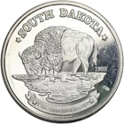 Vintage 1988 South Dakota State Seal Buffalo 1 oz .999 Fine Silver Art Round