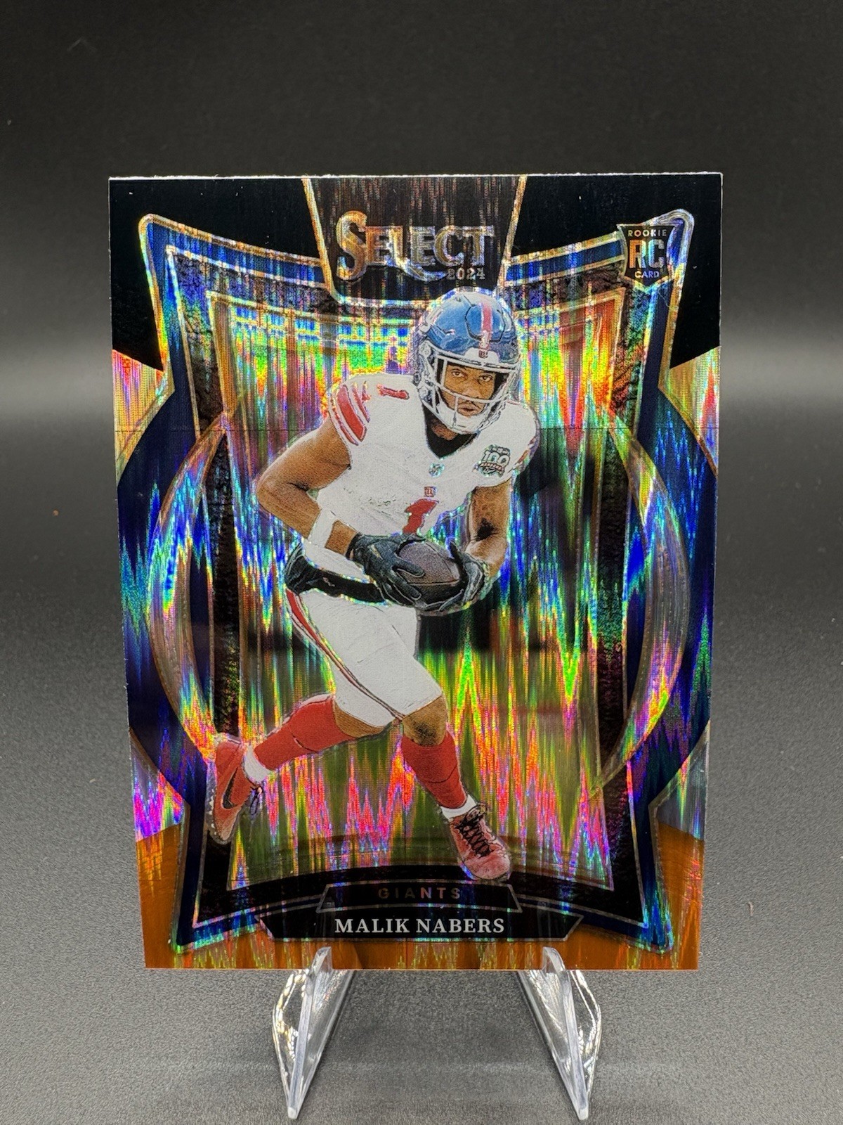 2024 Panini Select - Concourse Malik Nabers #29 Black & Orange Shock Prizm (RC)