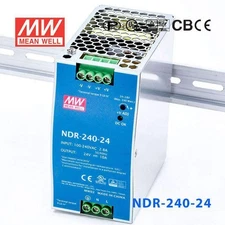 Mean Well NDR-240-24 Single Output Industrial Power Supply 240W 24V - DIN Rail
