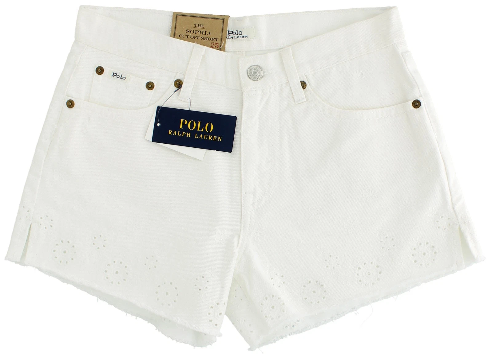 Polo Ralph Lauren Shorts, Women's Sophia Cut Off Short, Embroidered Eyelets