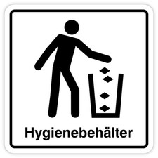 Aufkleber Hinweis „Hygienebehälter“ Folie Sticker Symbol Mülleimer | 5-30 cm