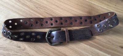 Vintage brauner Ledergürtel Gr. M Breite 4,5 cm Biker Freizeit in gutem gebrauchten Zustand