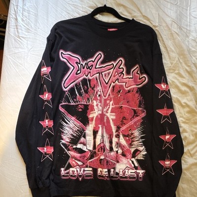 Evil Vice Love or Lust Men's L Black Crew Neck Long Sleeve Graphic T-Shirt