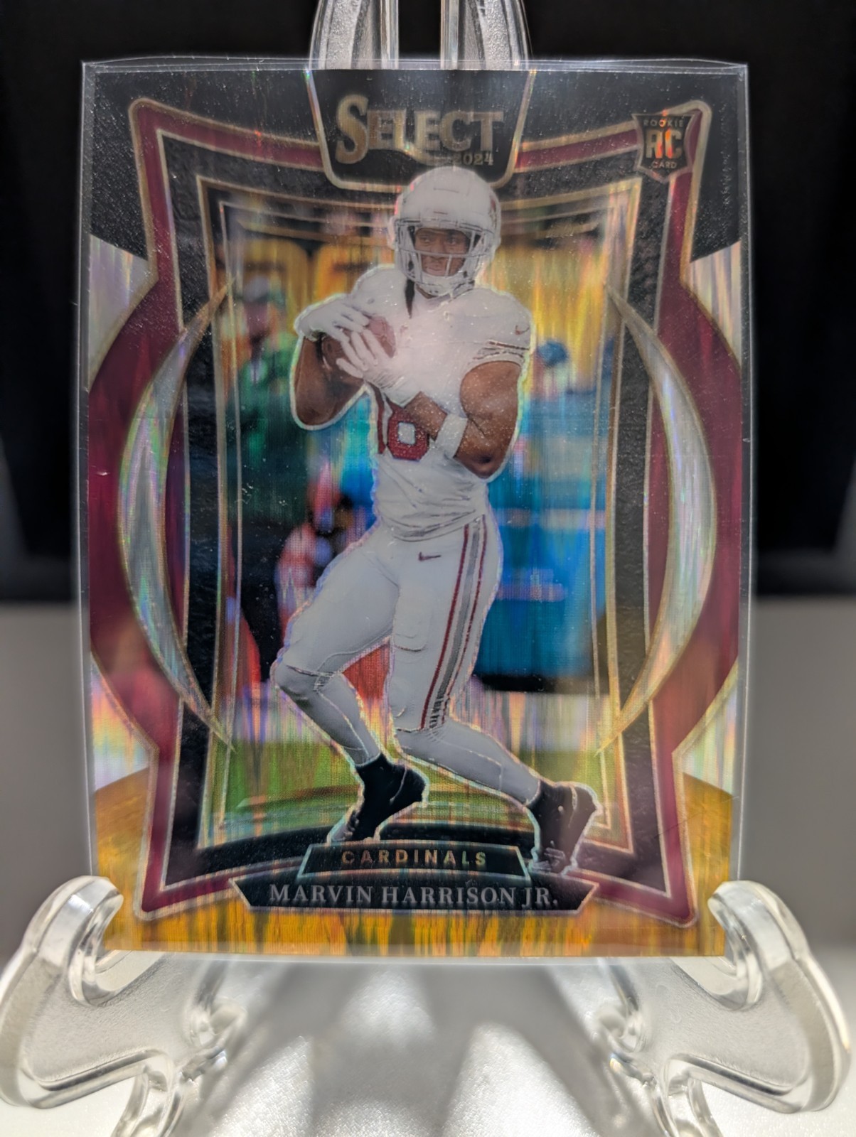 2024 Panini Select Concourse Marvin Harrison Jr. #28 Black Gold Shock CARDINALS
