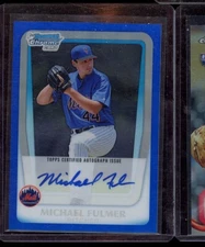 2011 BOWMAN CHROME MICHAEL FULMER 1ST BOWMAN BLUE REFRACTOR AUTO 112/150