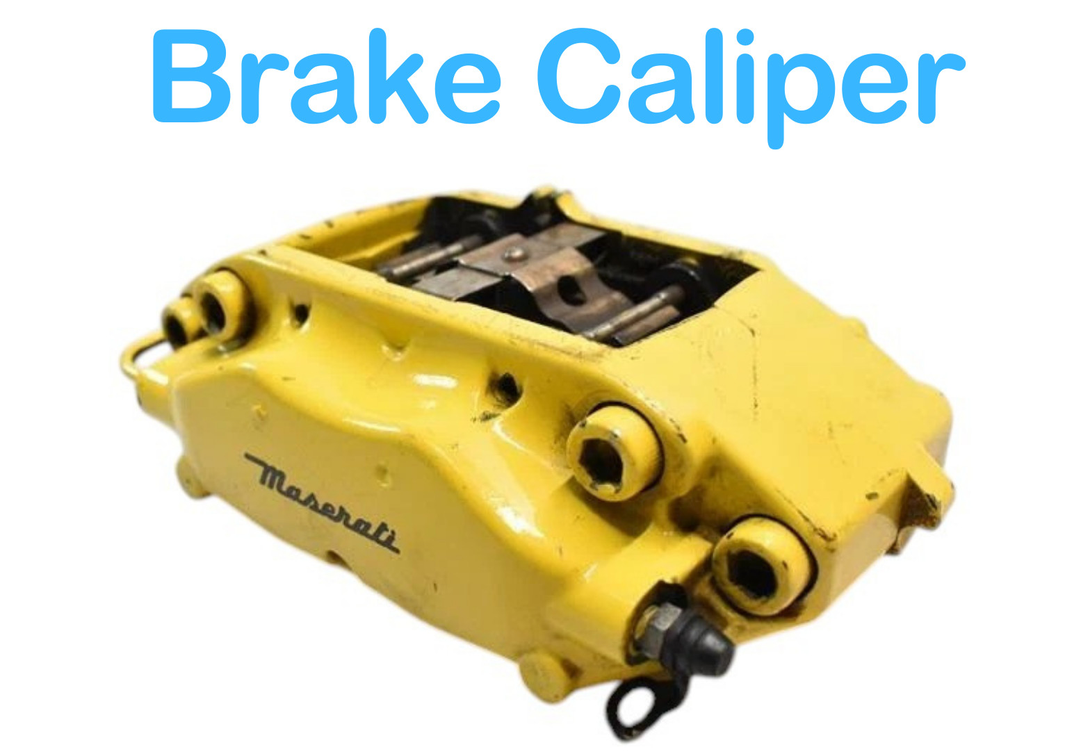 08-12 Maserati Grand Turismo Rear Left Side Brake Caliper Yellow 82102805 OEM