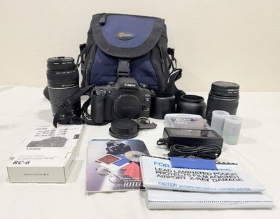 Canon EOS 7S ELAN 7NE 75-300mm Zoom Lens 1:4-5.6 28-90mm Lens Many Accessories
