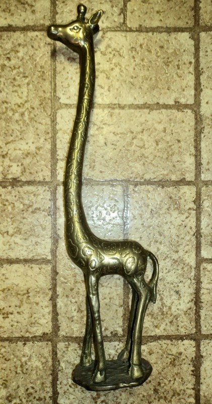 Solid Brass Giraffe Statue.