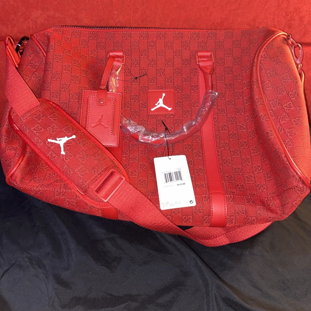 Nike Air Jordan Monogram Duffle Bag Made from Jacquard Fabric