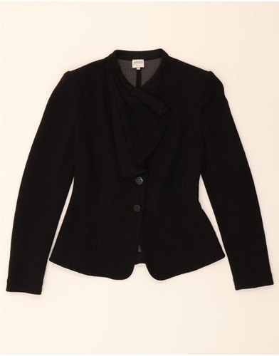 ARMANI COLLEZIONI Womens 2 Button Blazer Jacket IT 42 Medium Black Acrylic LU23
