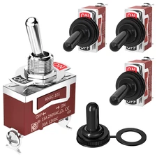 Toggle Switch 12V DC 125V SPST 2 Pin Waterproof Marine Toggle Switch 12 Volt On 