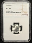 NGC MS 66 - 1954 S Roosevelt Dime 10C Silver Coin -042