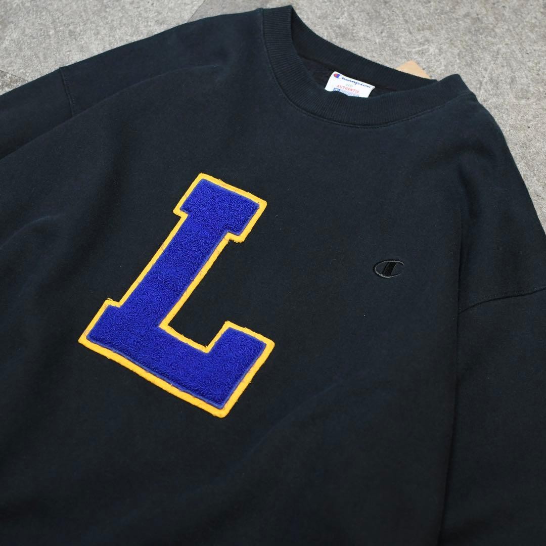 Vintage Remake Lettered Patch Sweat Trainer Black - image 2