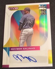 Royber Salinas RC #BA-RS2 2022 Leaf Vivid Baseball White Numbered out of /25
