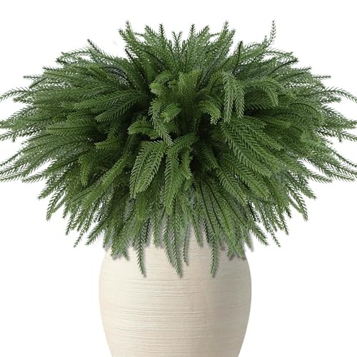  Pack Norfolk Pine Stems - 18" Real Touch Artificial Christmas Greenery 16