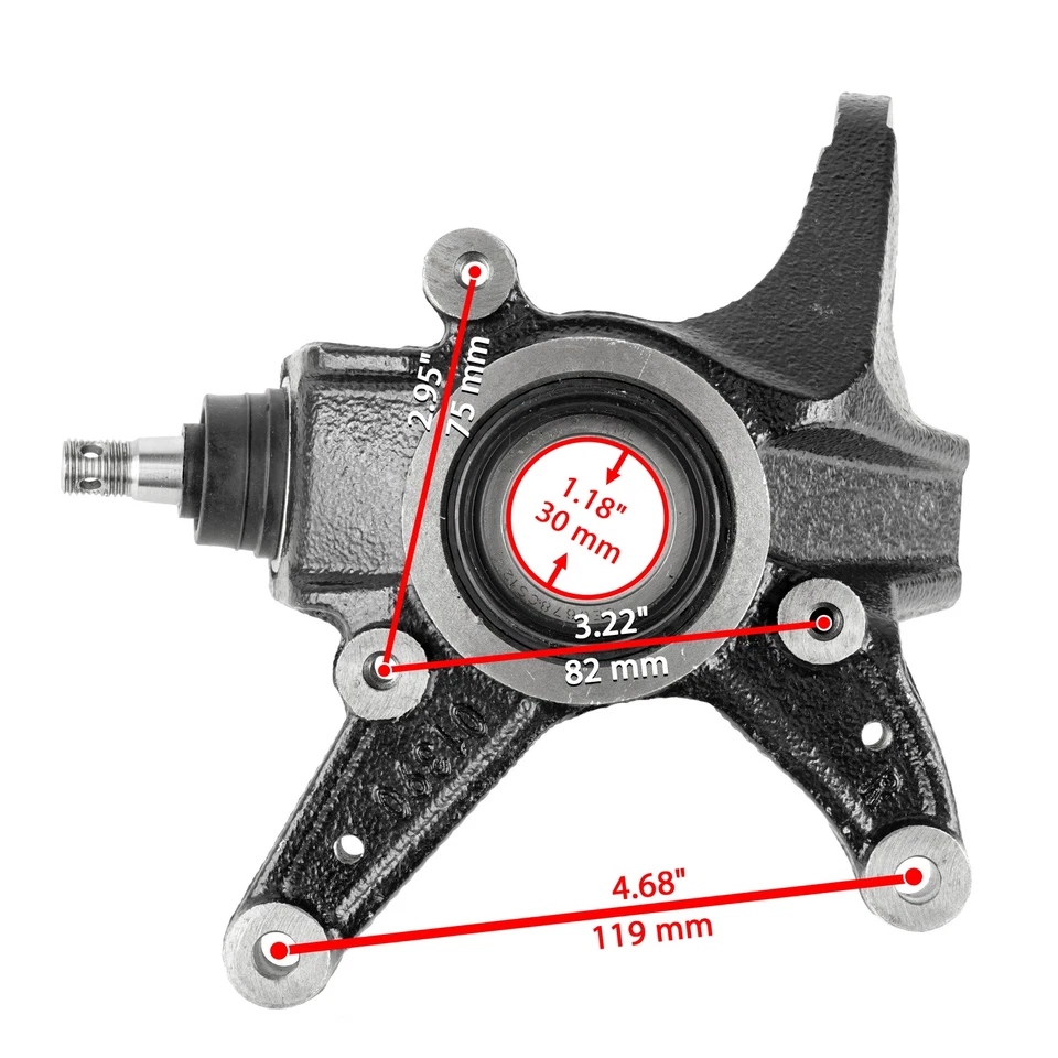 Volante delantero izquierdo derecho nudillo para Honda TRX420FM Rancher 420 2007-2013 Foto 4 de 4