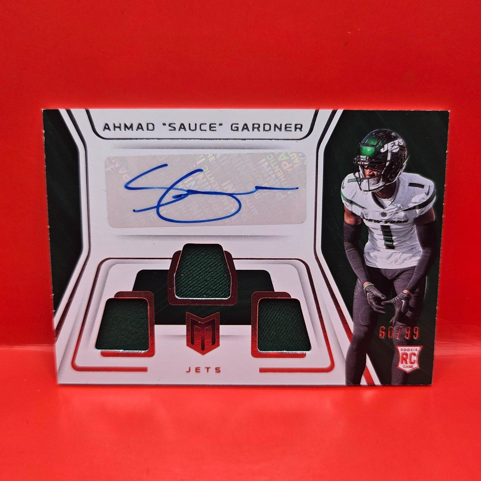 2022 PANINI CHRONICLES #MJA-AHG AHMAD SAUCE GARDNER MOMENTUM RPA AUTO 60/99 JETS